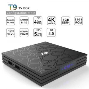T9 Android 8.1 TV BOX 4GB 32/64GB Wifi 5GHz BT4.0 Youtube Set Top Box